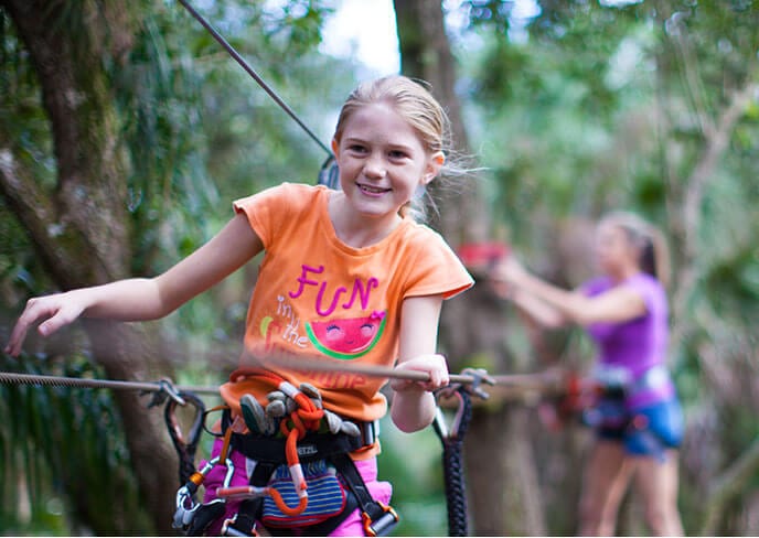Girl on Canopy Walk Beginner Course
