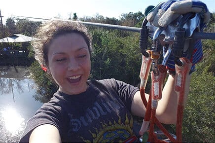 Girl Smiling Adventure Zipline